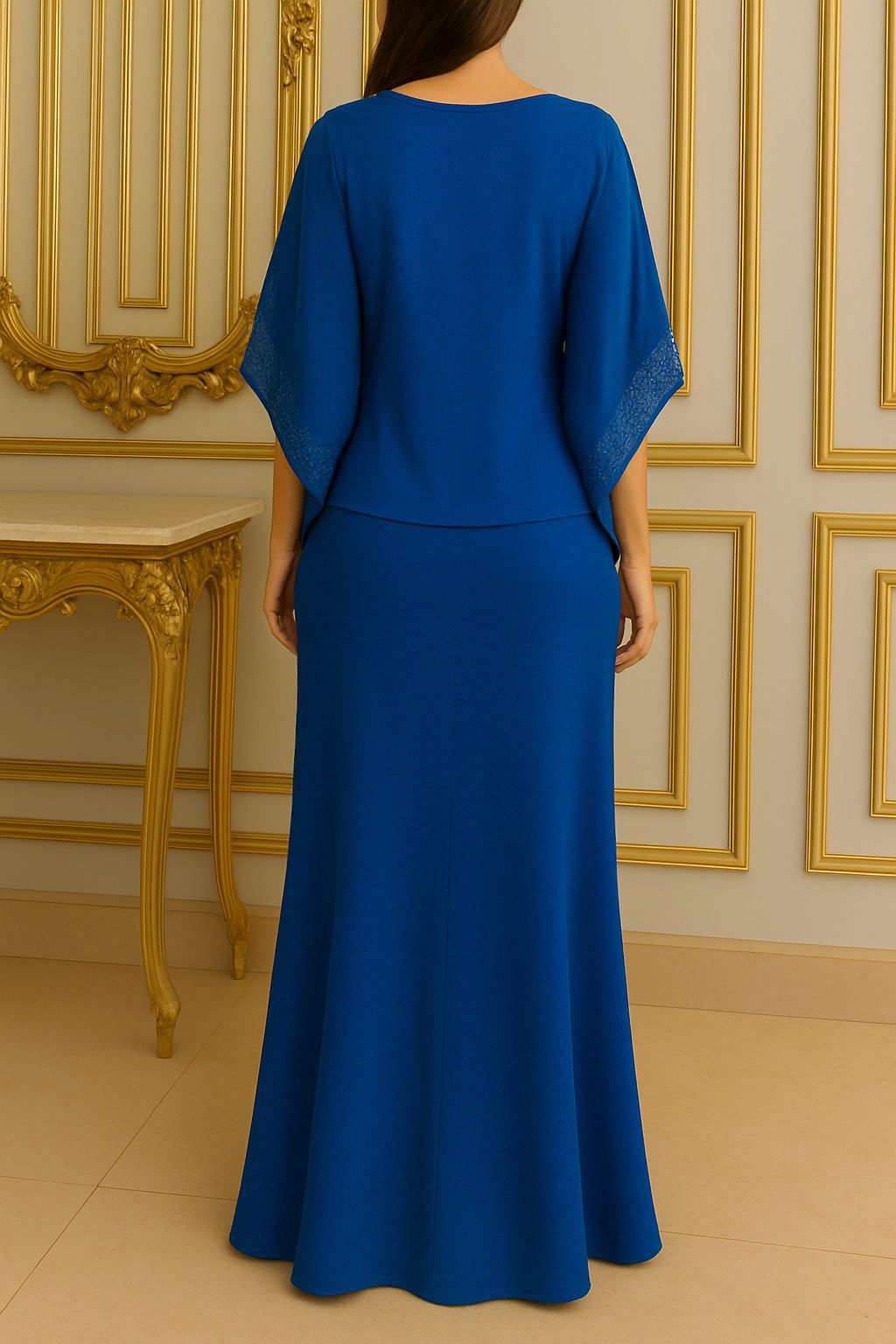 Royal Blue Two Piece Abaya