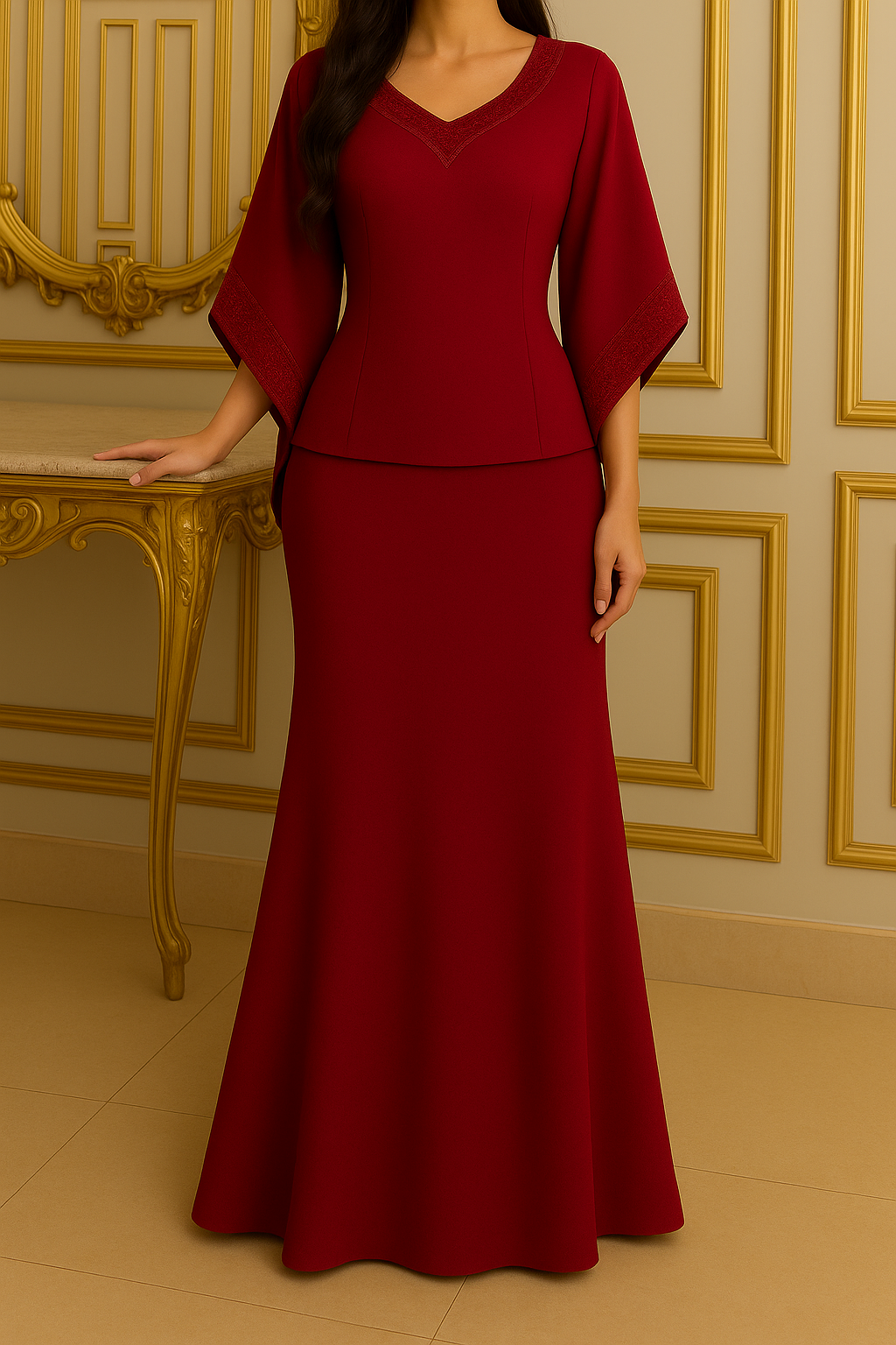 Crimson Grace Two piece Abaya