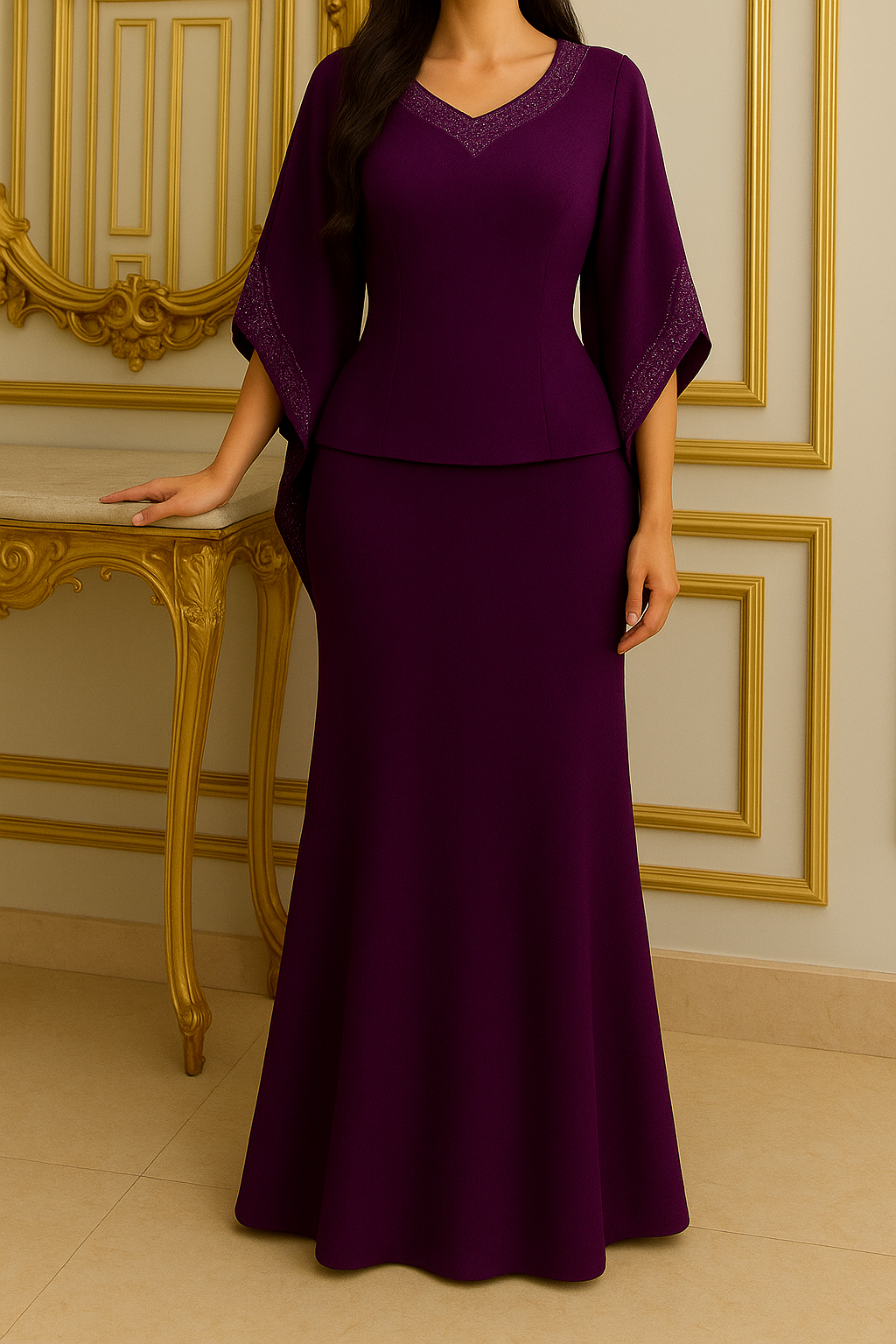 Plum Royale Two Piece Abaya